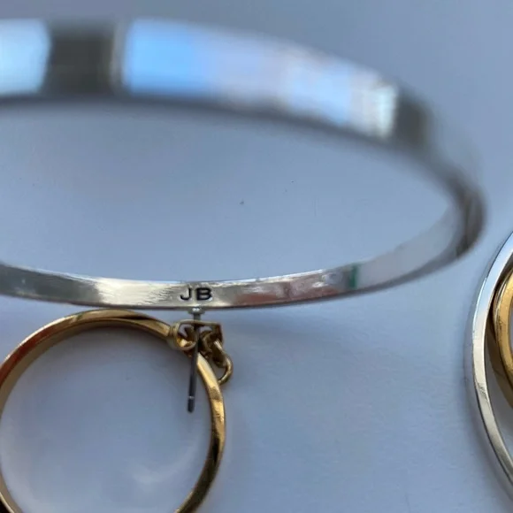 Jenny Bird Two-Tone Gold and Silver Double Hoop Earrings - Picture 4 of 5